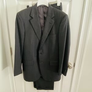 Brooks Brothers 1818 Madison X Estrato Tonga Pinstripe 2pc Wool Suit 40R Jacket